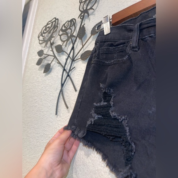 Kendal + Kylie Womens Distressed Black Icon Stretch Shorts Size 0 / 24 - Picture 4 of 6